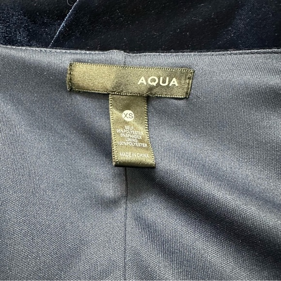 Aqua Velvet Wrap Maxi Dress Flutter Sleeves Navy Blue Size XSmall - Picture 4 of 6